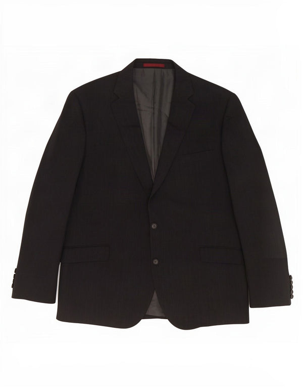 Jaqueta blazer masculina de 2 botões Marks & Spencer Reino Unido 46 XL cinza poliéster
