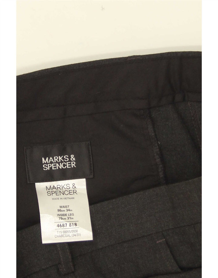 Calça masculina Marks & Spencer Pegged Suit W34 L31 cinza poliéster