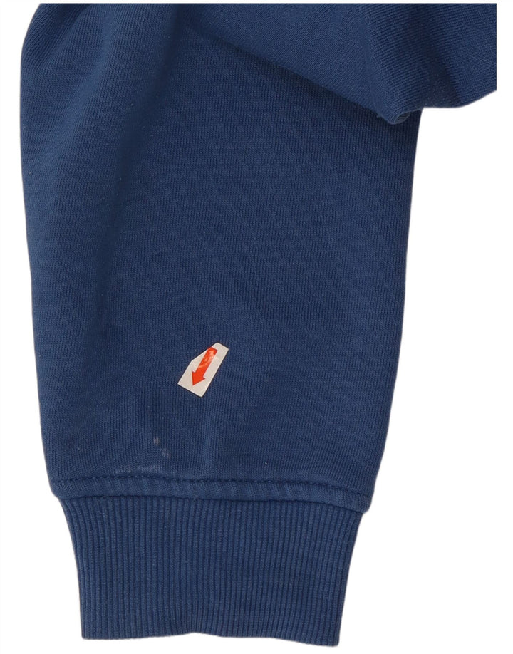 Suéter masculino com capuz gráfico Jack & Jones Core azul médio poliéster