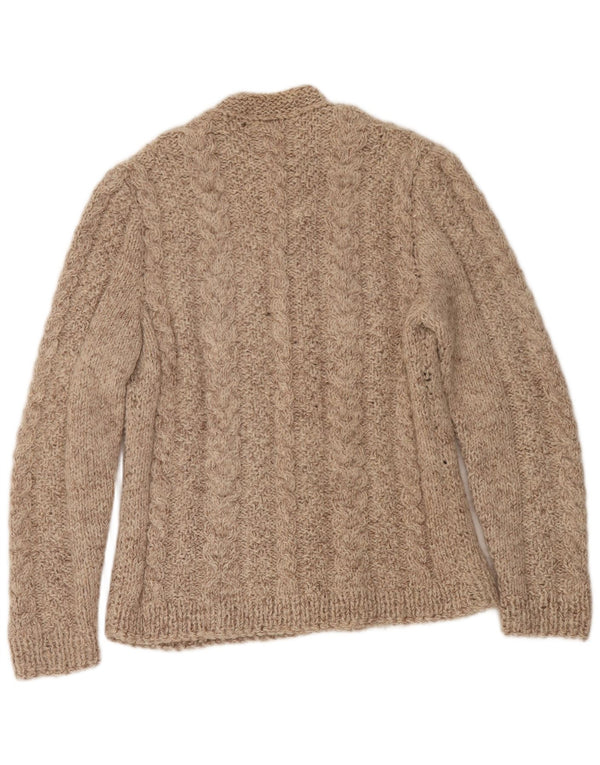Suéter Cardigan Masculino Vintage Médio Bege