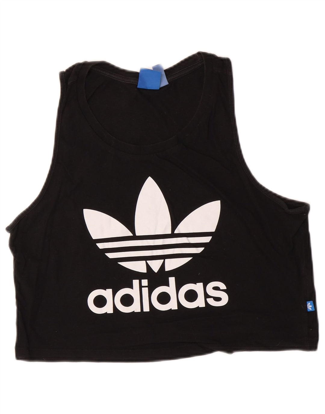 Adidas Womens Crop Graphic Vest Top UK 12 Médio Preto