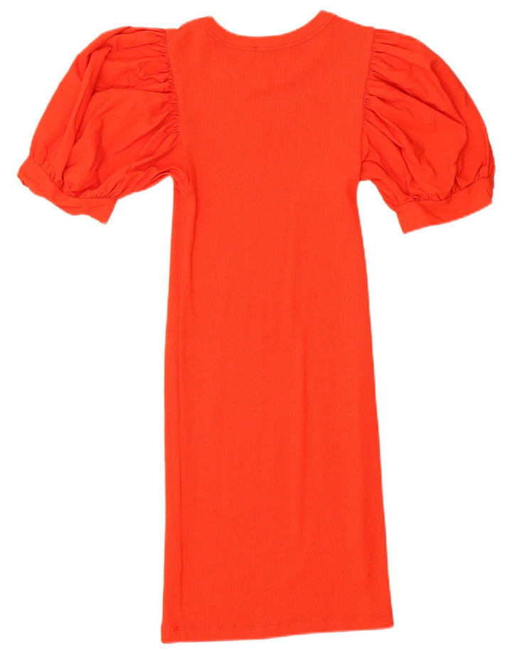 Vestido bodycon feminino Zara UK 8 pequeno laranja