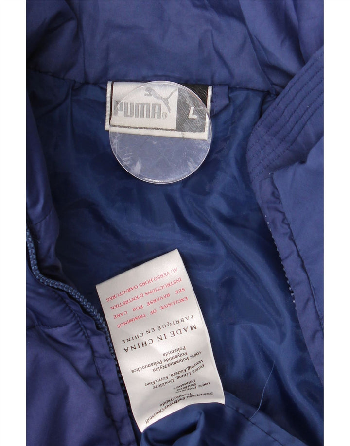 Jaqueta acolchoada masculina Puma UK 40 grande azul marinho poliamida