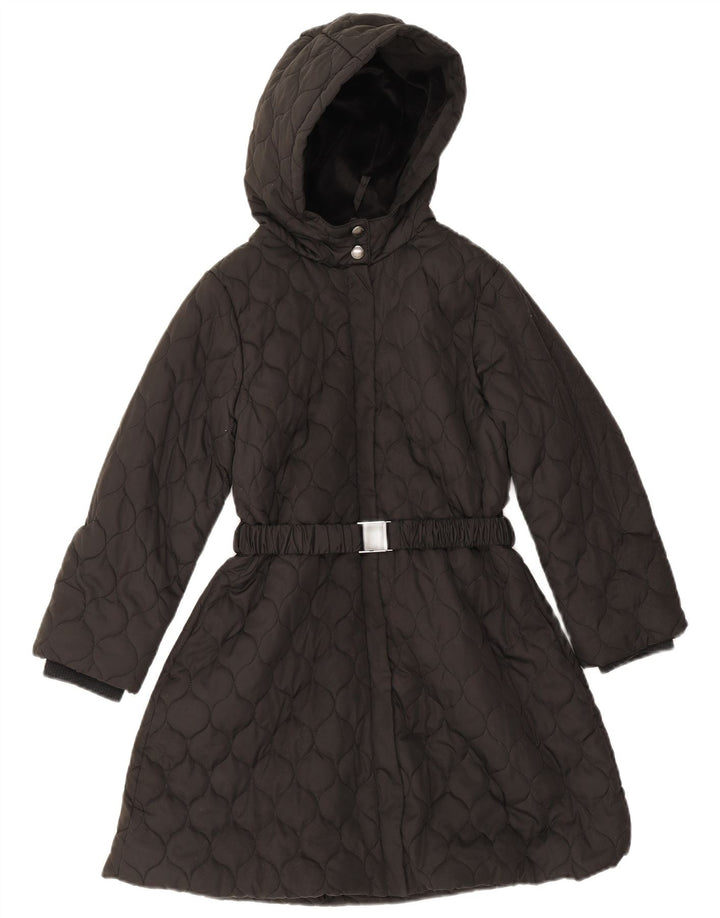 Sobretudo acolchoado com capuz para meninas Monsoon 9-10 anos de poliéster preto