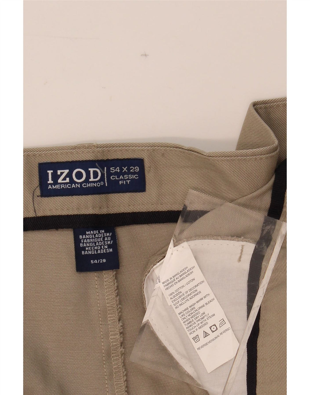 IZOD Mens Classic Fit Capri Trousers W54 L29 Beige Cotton Vintage Izod and Second-Hand Izod from Messina Hembry 