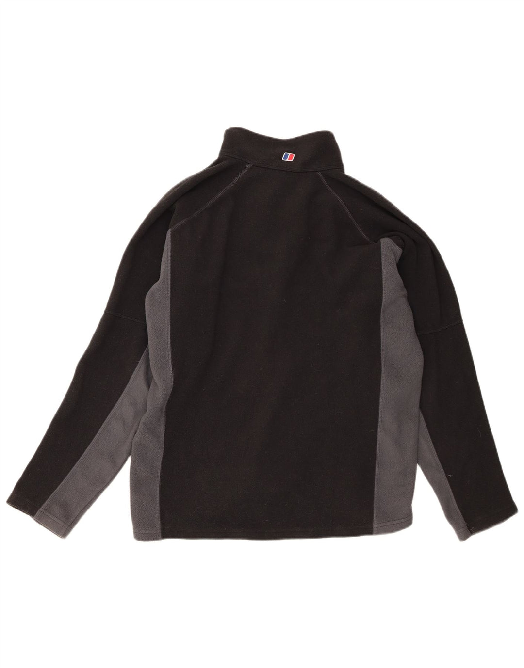 Berghaus Suéter masculino de lã com zíper e gola grande em poliéster colorblock preto