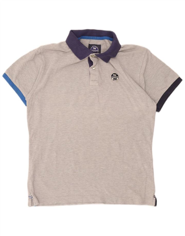 Camisa polo masculina North Sails grande cinza colorblock algodão