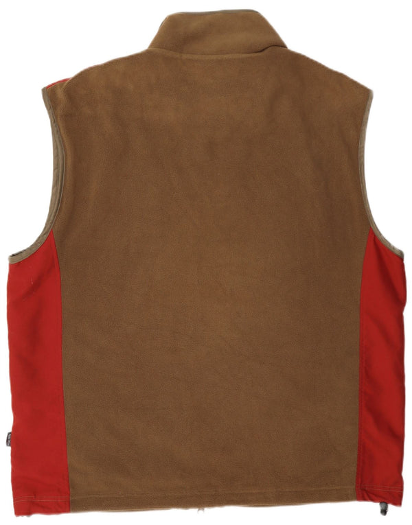 Kartel Mens Fleece Gilet UK 40 Grande Poliéster Colourblock Bege