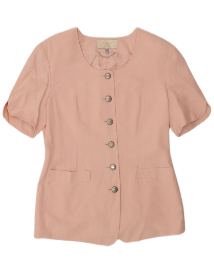 Jaqueta blazer feminina APART manga curta com 6 botões Reino Unido 12 rosa médio