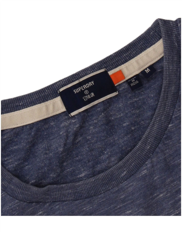 Camiseta masculina Superdry Top médio azul manchado