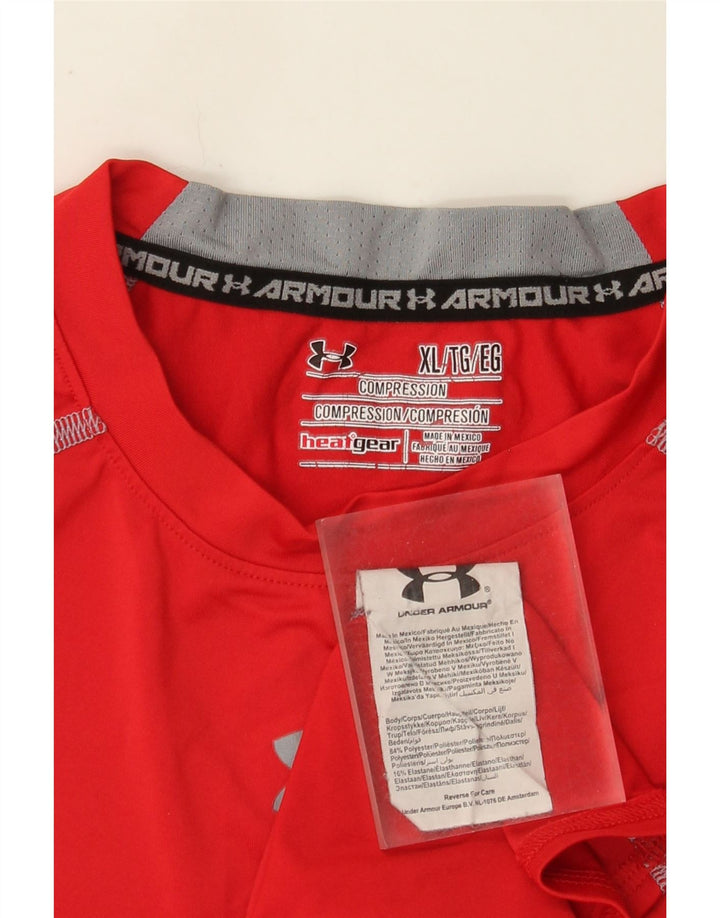 Under Armour Masculino Heat Gear Graphic Top Manga Longa XL Vermelho Poliéster