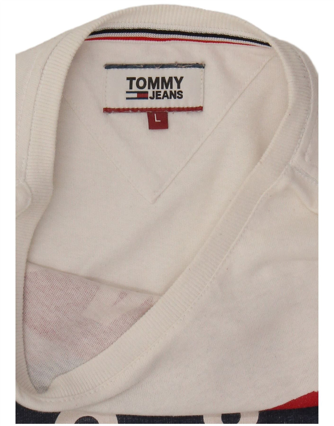 TOMMY HILFIGER Camiseta Feminina Crop Graphic Top Reino Unido 16 Grande Branco