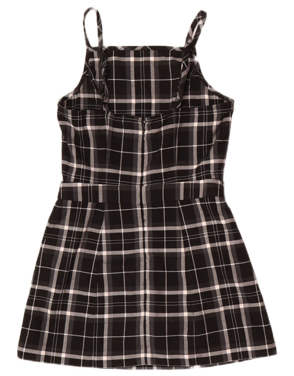 Vestido avental feminino Superdry UK 8 poliéster xadrez preto pequeno
