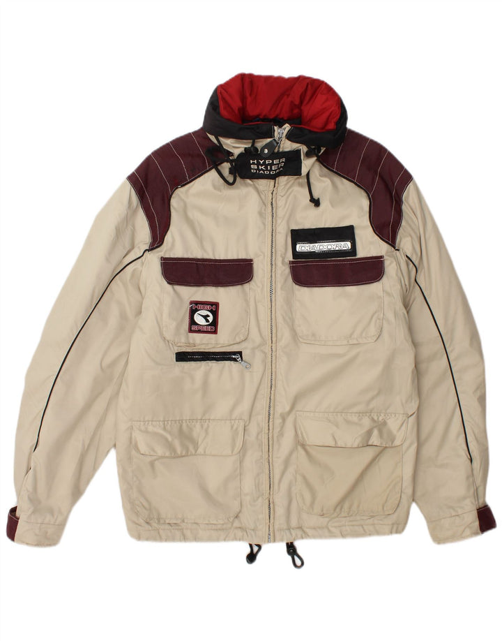 Diadora Mens Graphic Ski Jacket Pequeno Poliéster Colorblock Branco