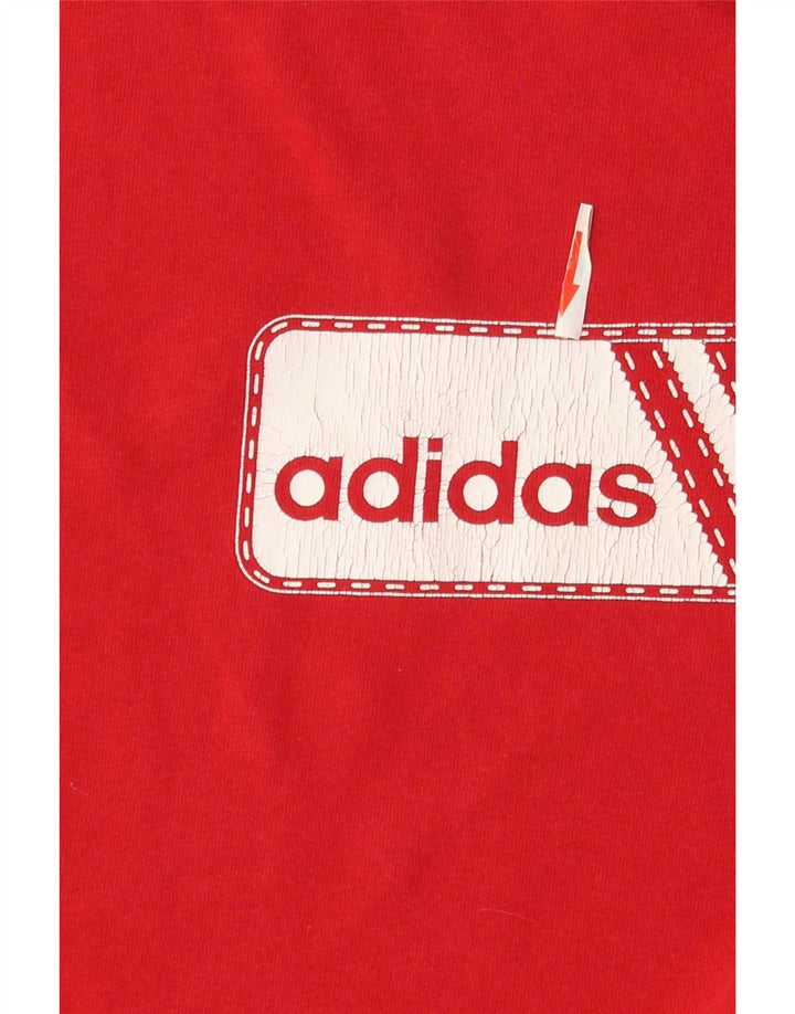 Adidas Mens Graphic T-Shirt Top Médio Algodão Vermelho