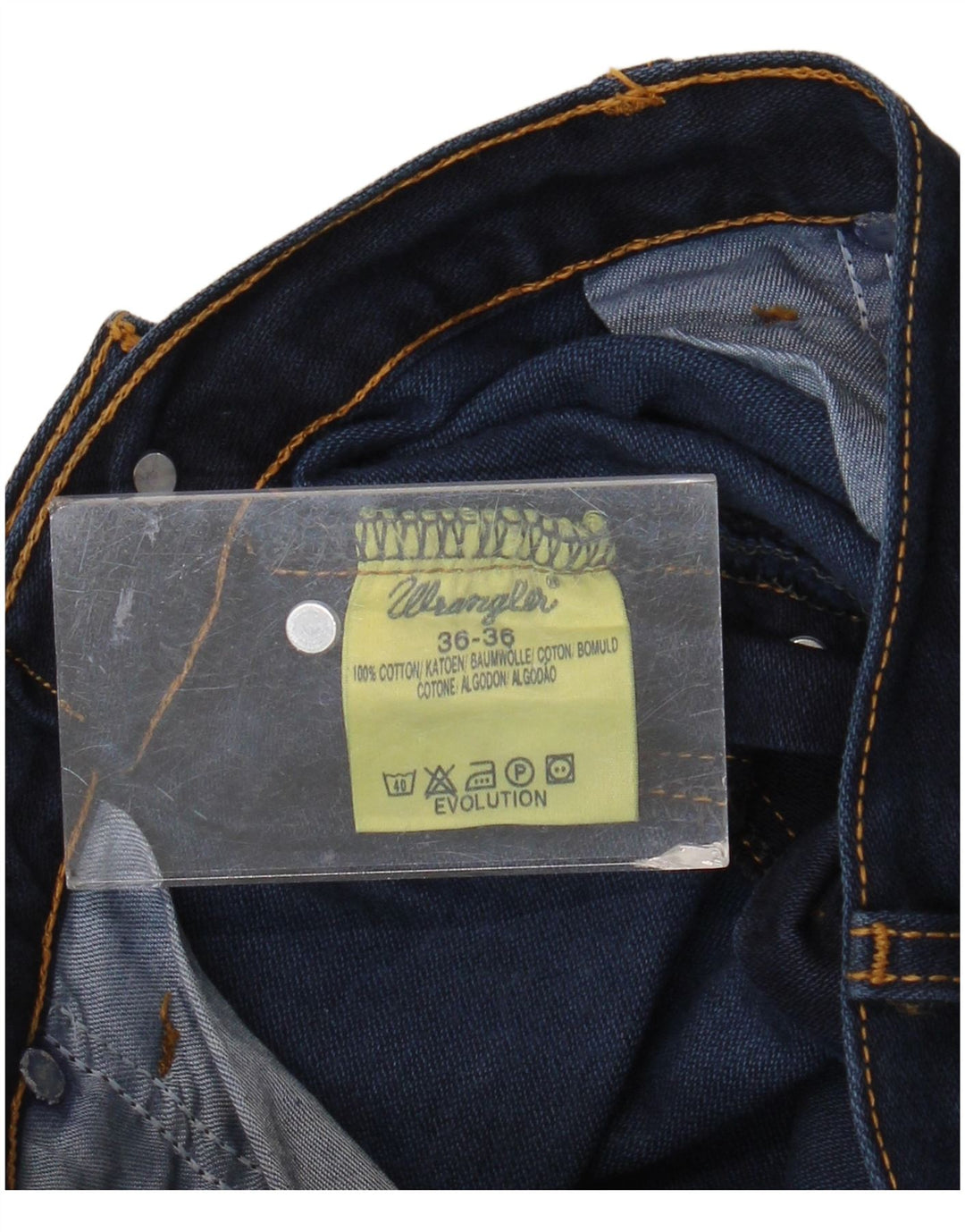 Wrangler Masculino Evolution Straight Jeans W36 L32 Azul Marinho Algodão