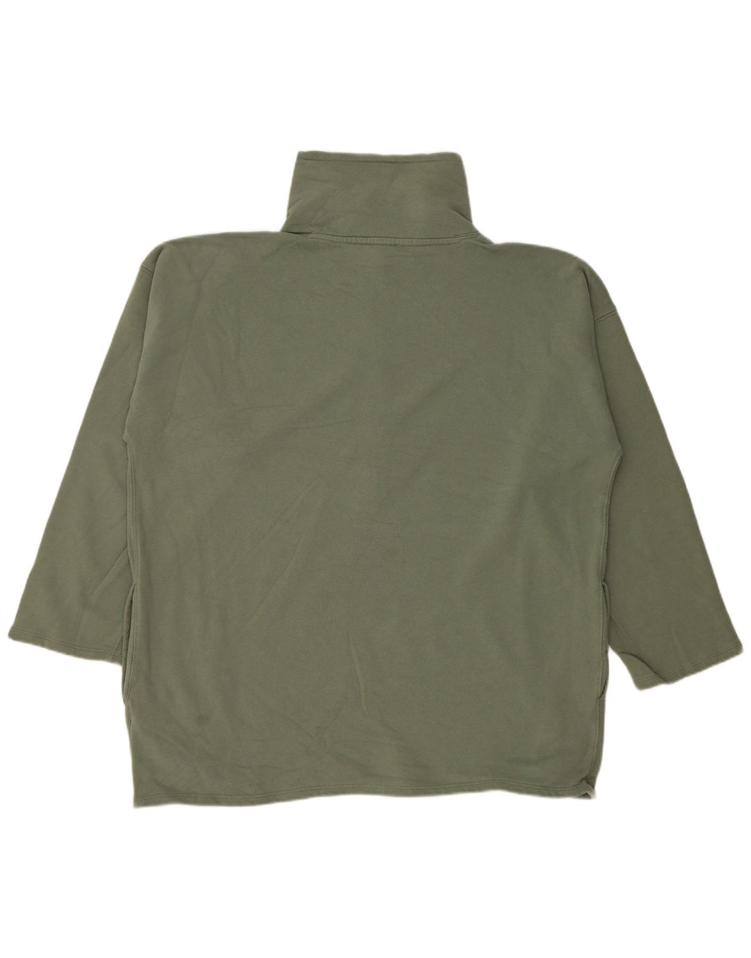 J. CREW Suéter feminino grande com zíper e gola redonda Reino Unido 16 grande verde