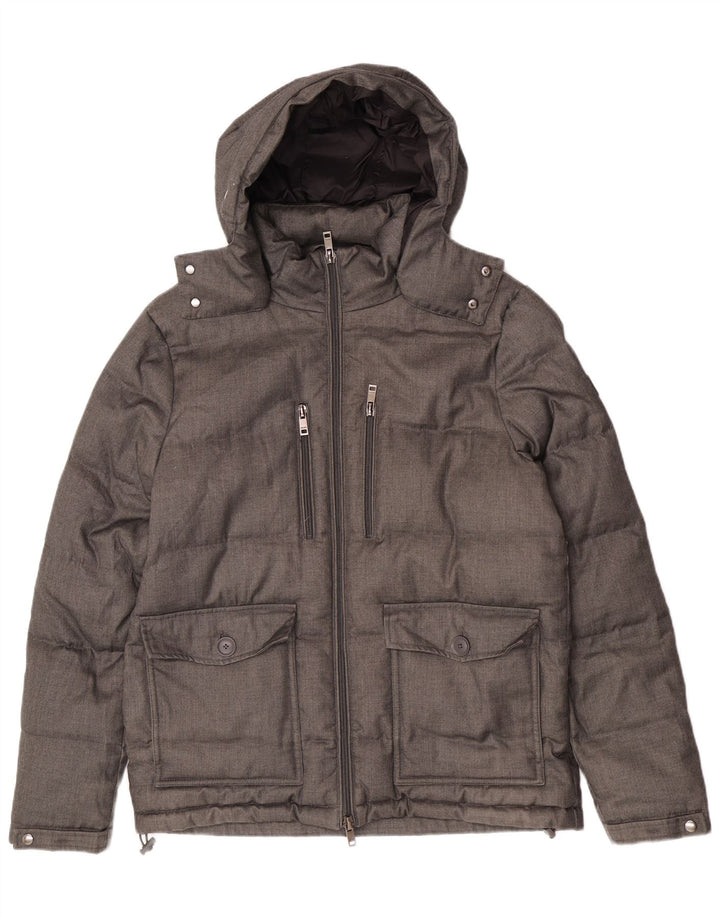 Jaqueta masculina acolchoada com capuz Liu Jo UK 36 poliéster cinza médio