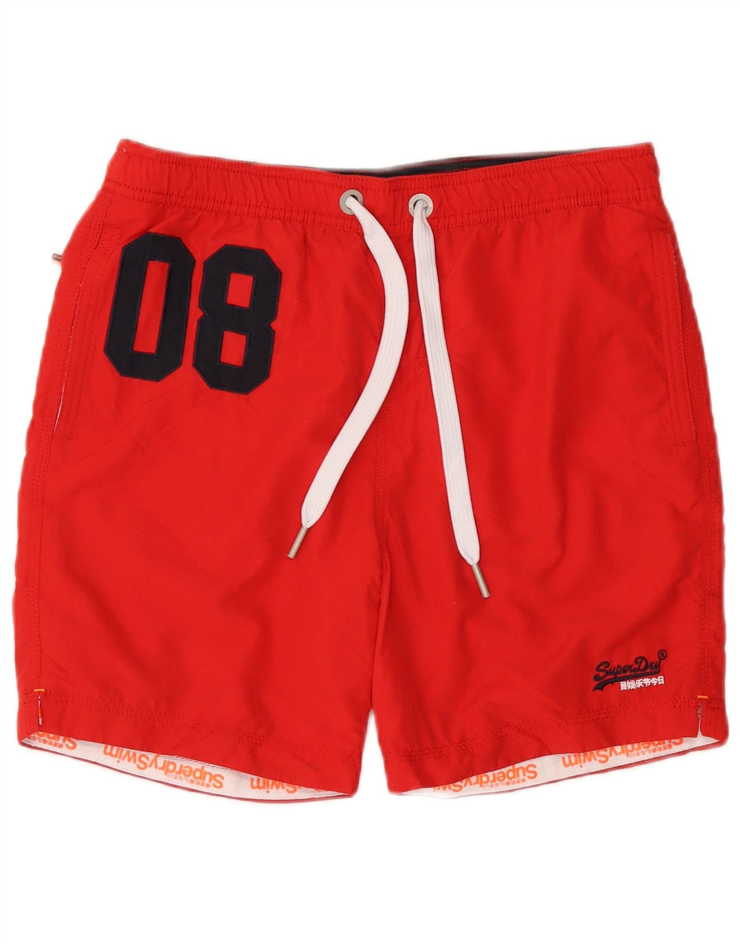 Shorts de natação masculinos Superdry Graphic grande poliéster vermelho