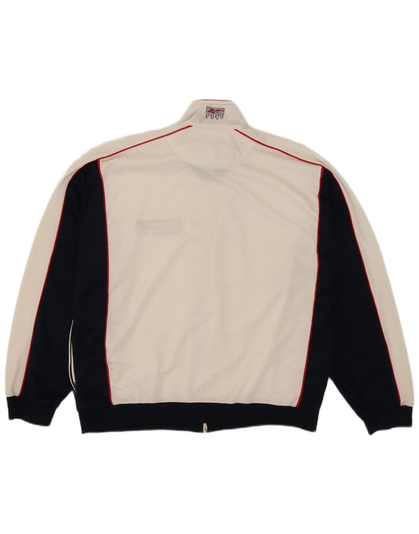 Reebok Mens Tracksuit Top Jacket Grande Branco Colorblock Poliéster