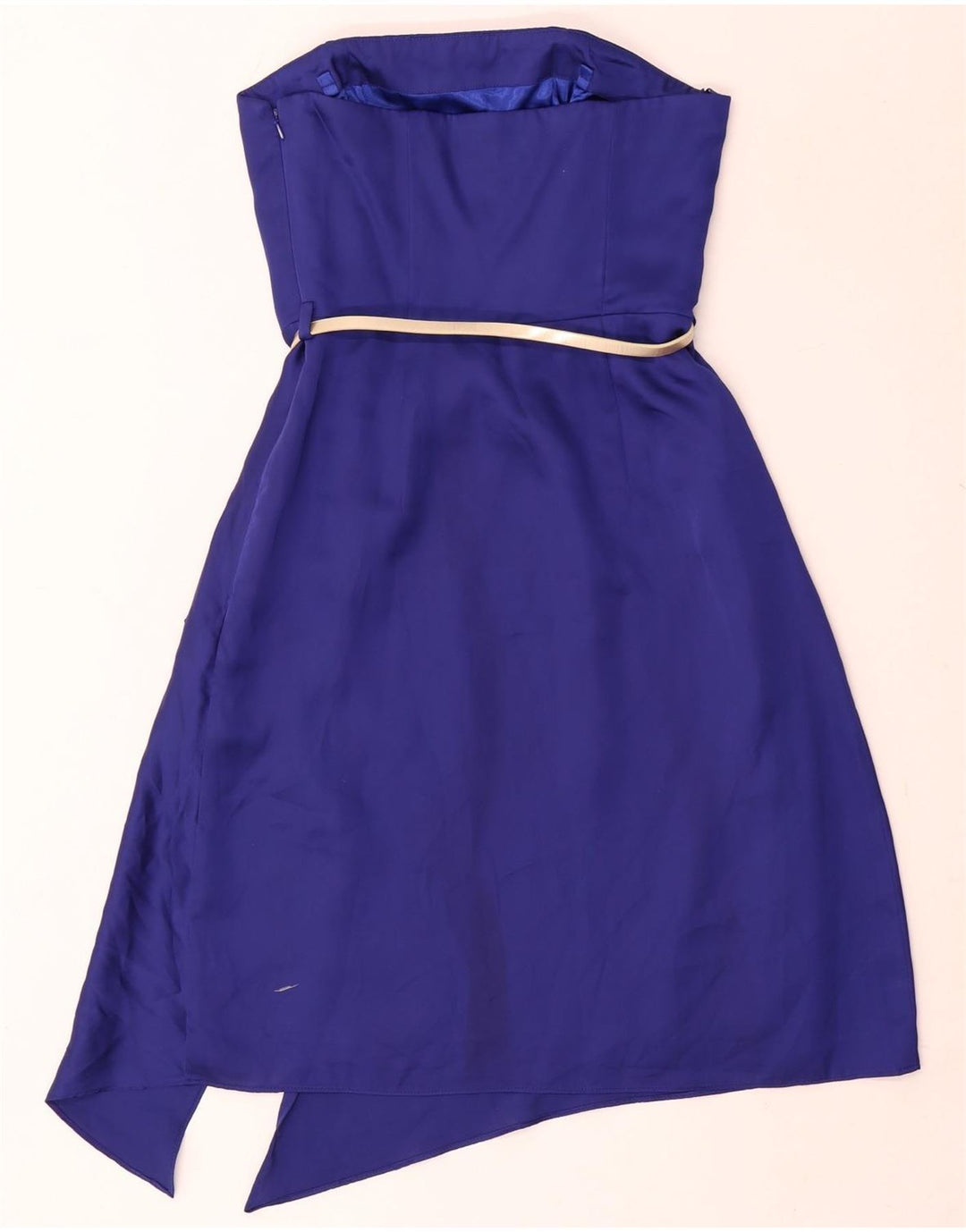 Vestido feminino assimétrico sem alças Coast UK 6 XS azul poliéster