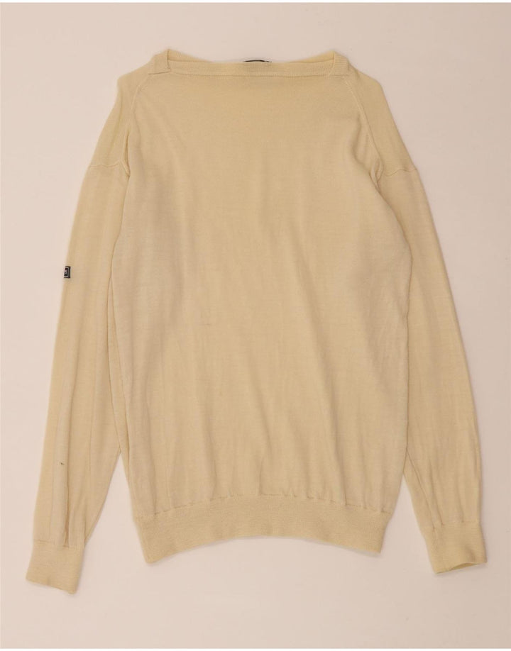 Suéter masculino VINTAGE com gola canoa XS bege