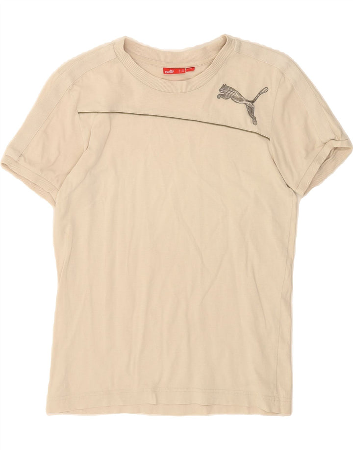 PUMA Mens Graphic T-Shirt Top XS Beige Cotton Vintage Puma and Second-Hand Puma from Messina Hembry 