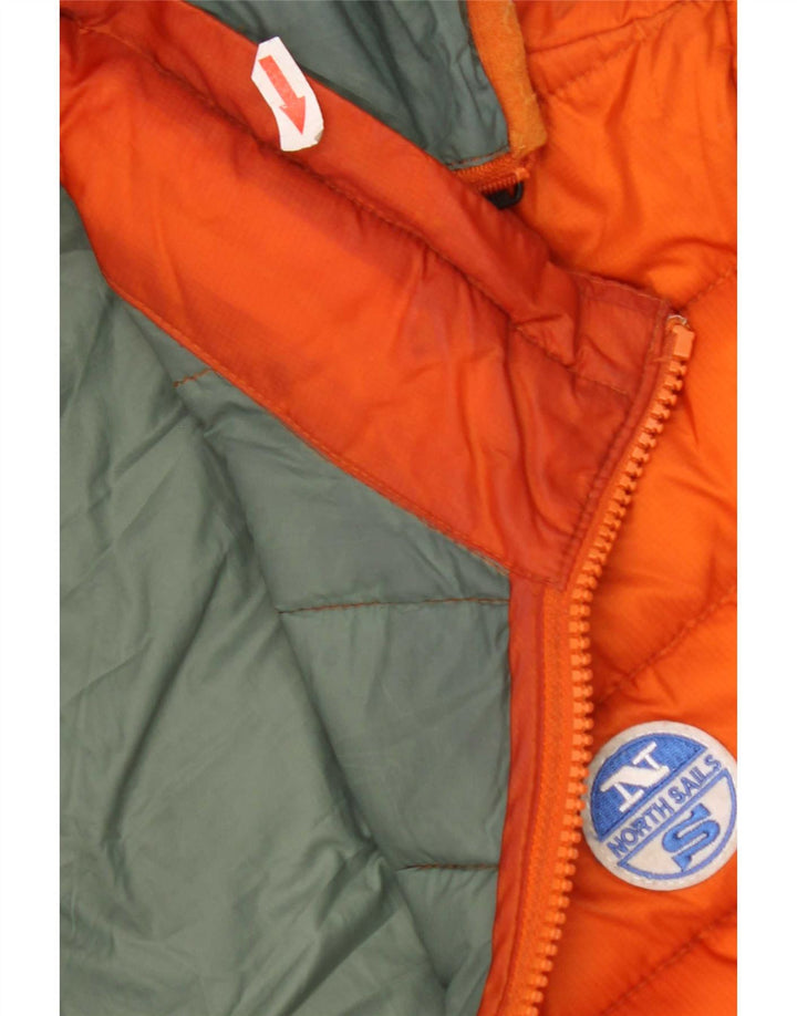 Jaqueta acolchoada com capuz masculina North Sails UK 40 poliéster laranja grande