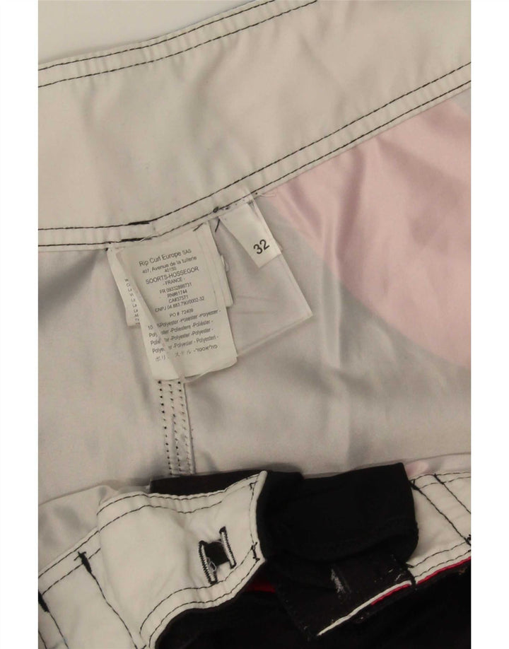 Rip Curl Mens Graphic Natação Shorts Médio Poliéster Geométrico Preto
