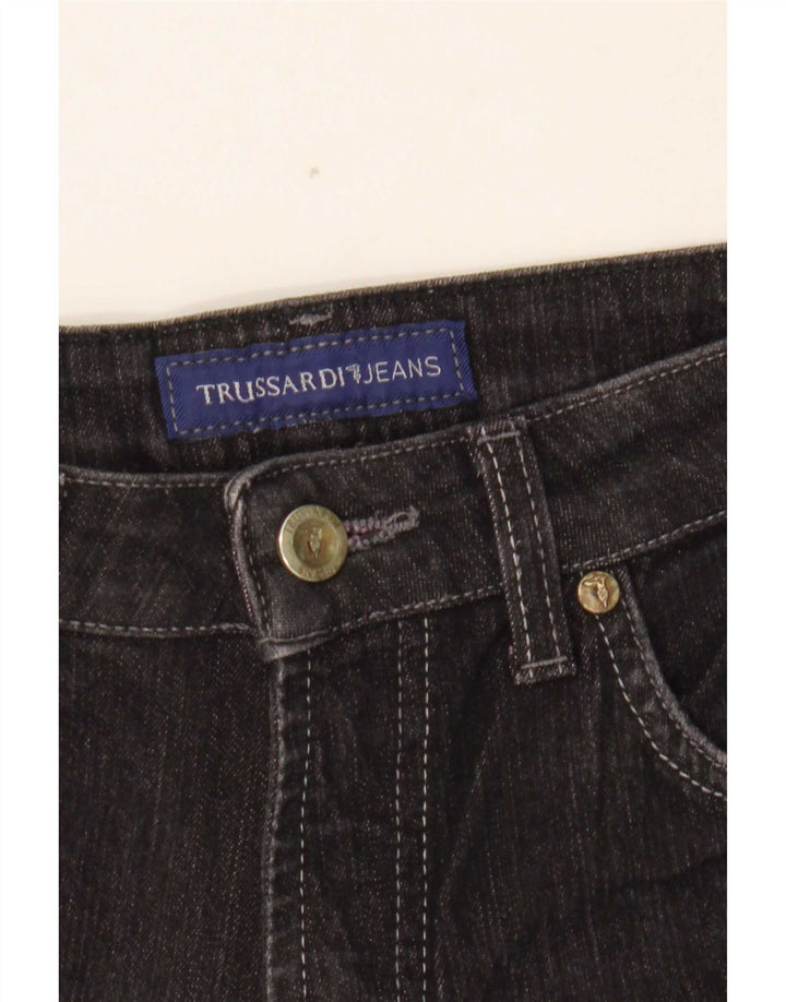 Jeans retos femininos Trussardi W28 L29 algodão preto