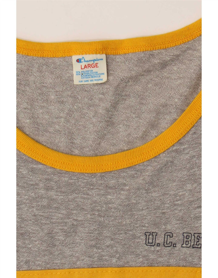 Champion Mens Colete Top Grande Cinza Colourblock Poliéster