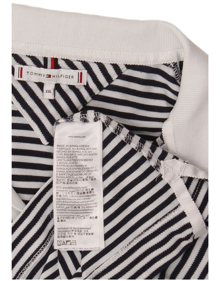 Camisa polo feminina TOMMY HILFIGER UK 20 2XL azul marinho listrado náutico