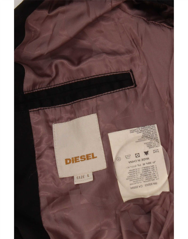 Jaqueta Blazer Masculina Diesel com 2 Botões Reino Unido 40 Grande Algodão Preto