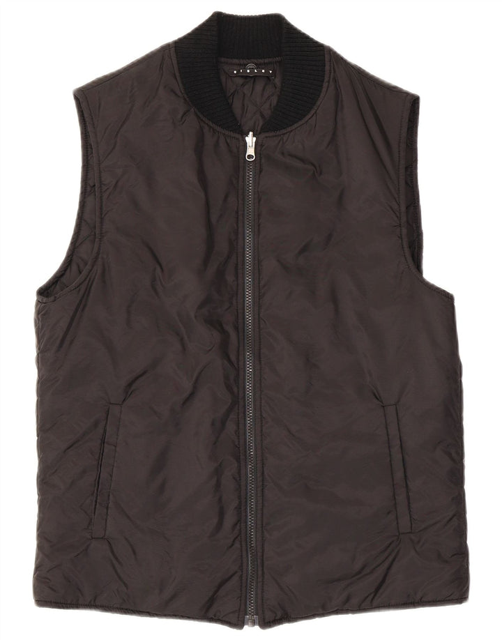 Sisley Colete masculino acolchoado IT 46 pequeno preto poliamida