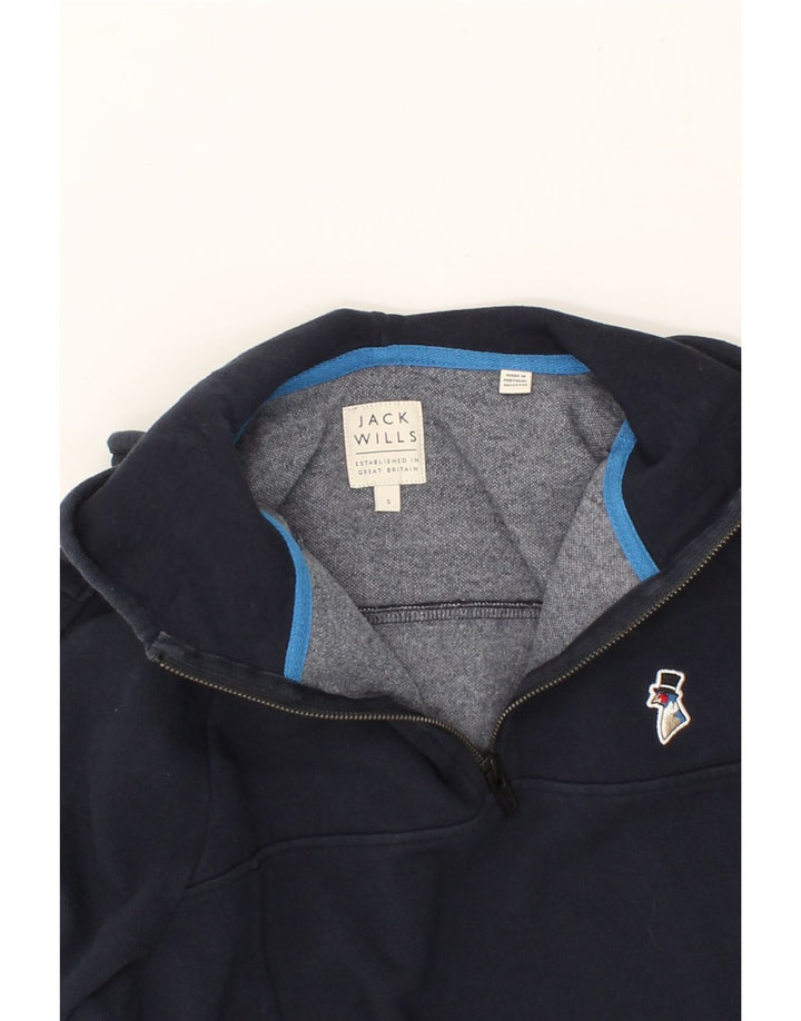 JACK WILLS Mens Hoodie Jumper Small Navy Blue Cotton Vintage Jack Wills and Second-Hand Jack Wills from Messina Hembry 