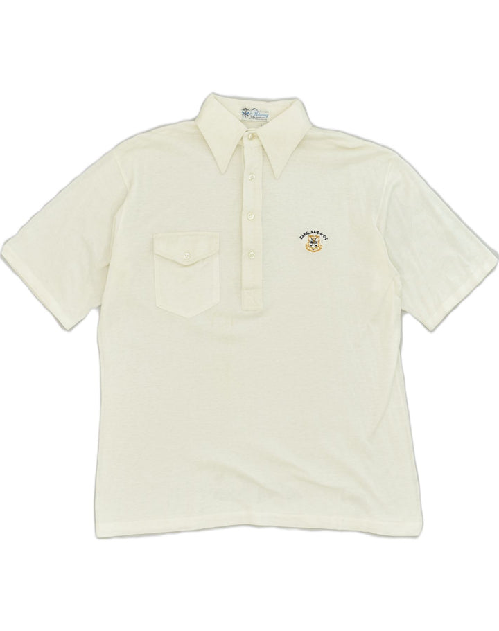 PICKWICK Mens Polo Shirt Large White Cotton | Vintage Pickwick | Thrift | Second-Hand Pickwick | Used Clothing | Messina Hembry 