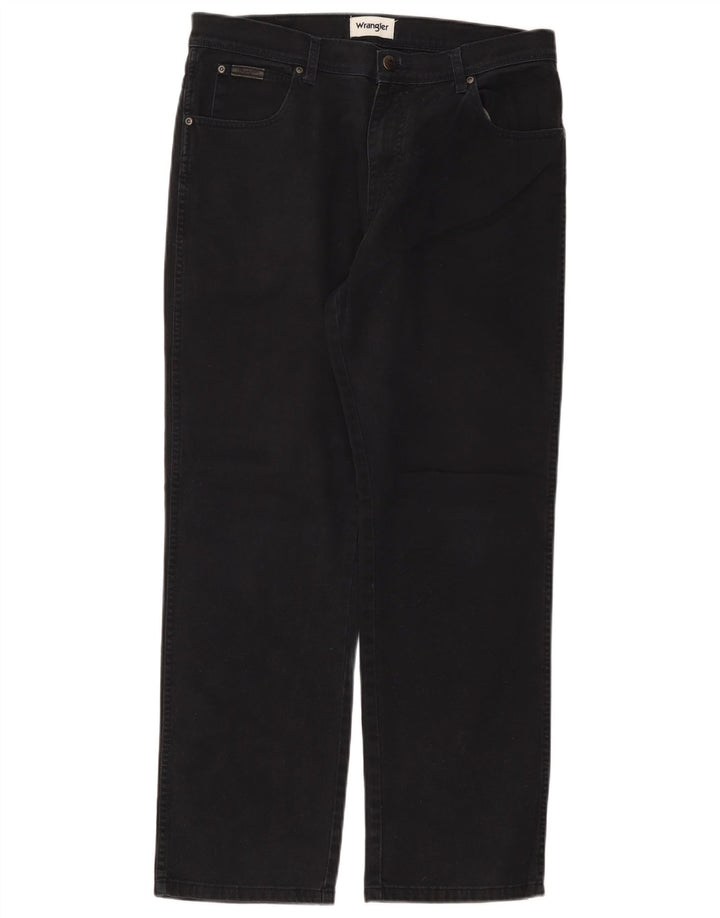 Wrangler Calça jeans reta masculina W34 L30 preta
