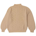 Suéter feminino vintage com gola tartaruga UK 14 médio off white