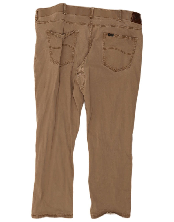 Calça casual reta masculina Lee W44 L30 algodão marrom