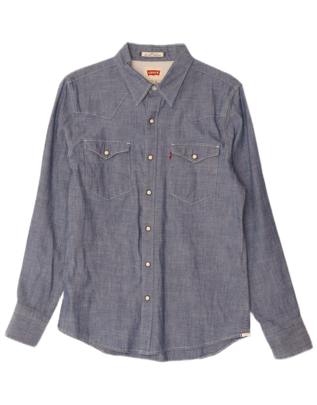 Camisa Levi's Masculina Slim Fit Pequena Azul Algodão