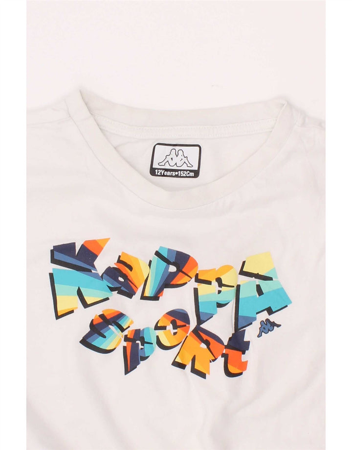 Top Kappa Boys Graphic T-Shirt 11-12 Anos Branco