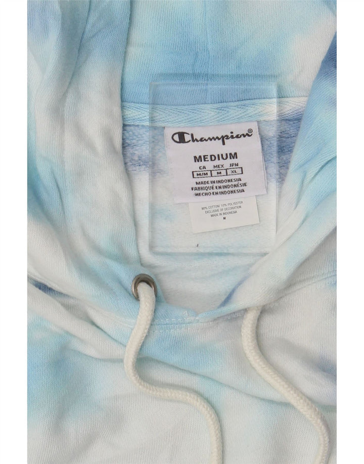Jumper masculino com capuz Champion médio azul tie-dye algodão