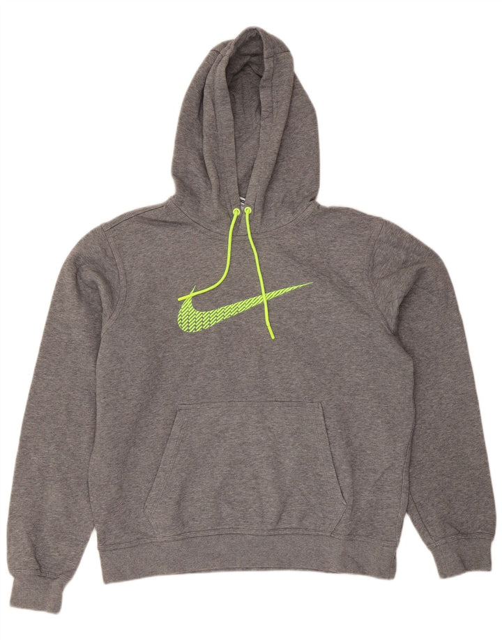 Suéter Nike Masculino Regular Fit com capuz de algodão cinza médio