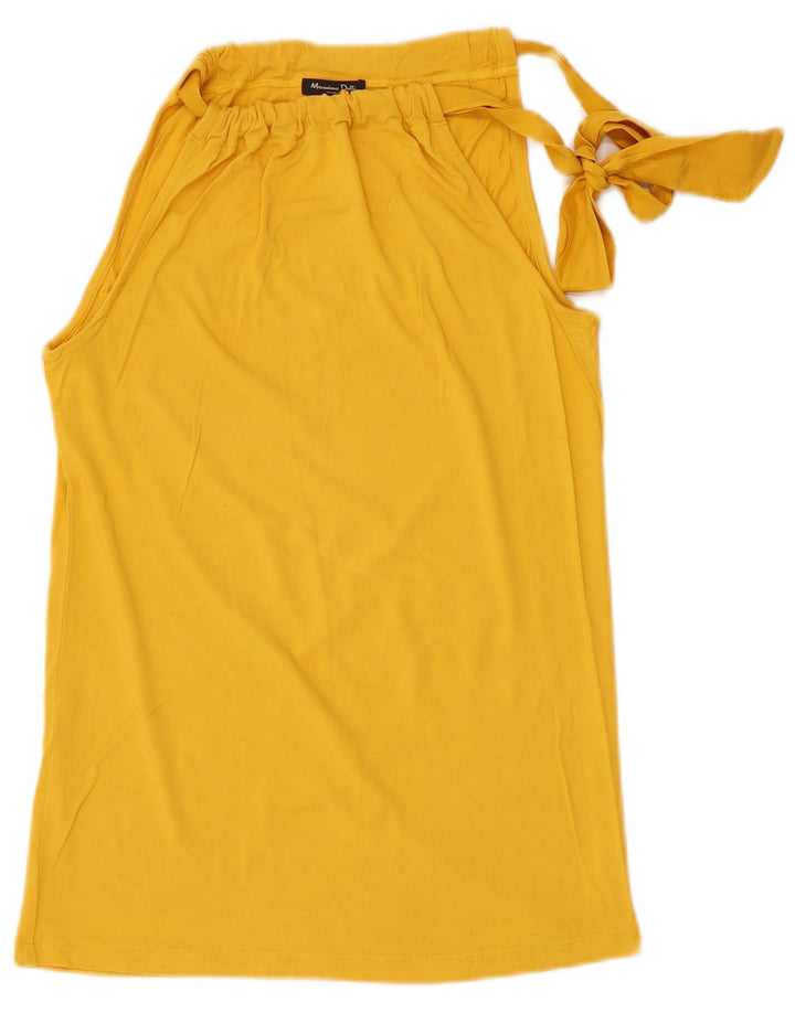 Top feminino Massimo Dutti UK 14 grande amarelo