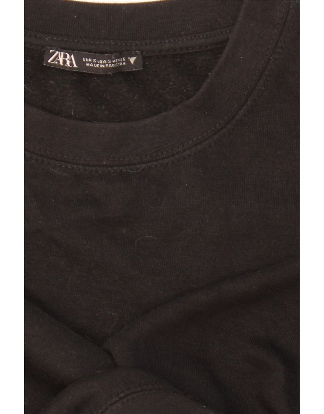 Suéter feminino ZARA cropped oversized Reino Unido 10 pequeno preto