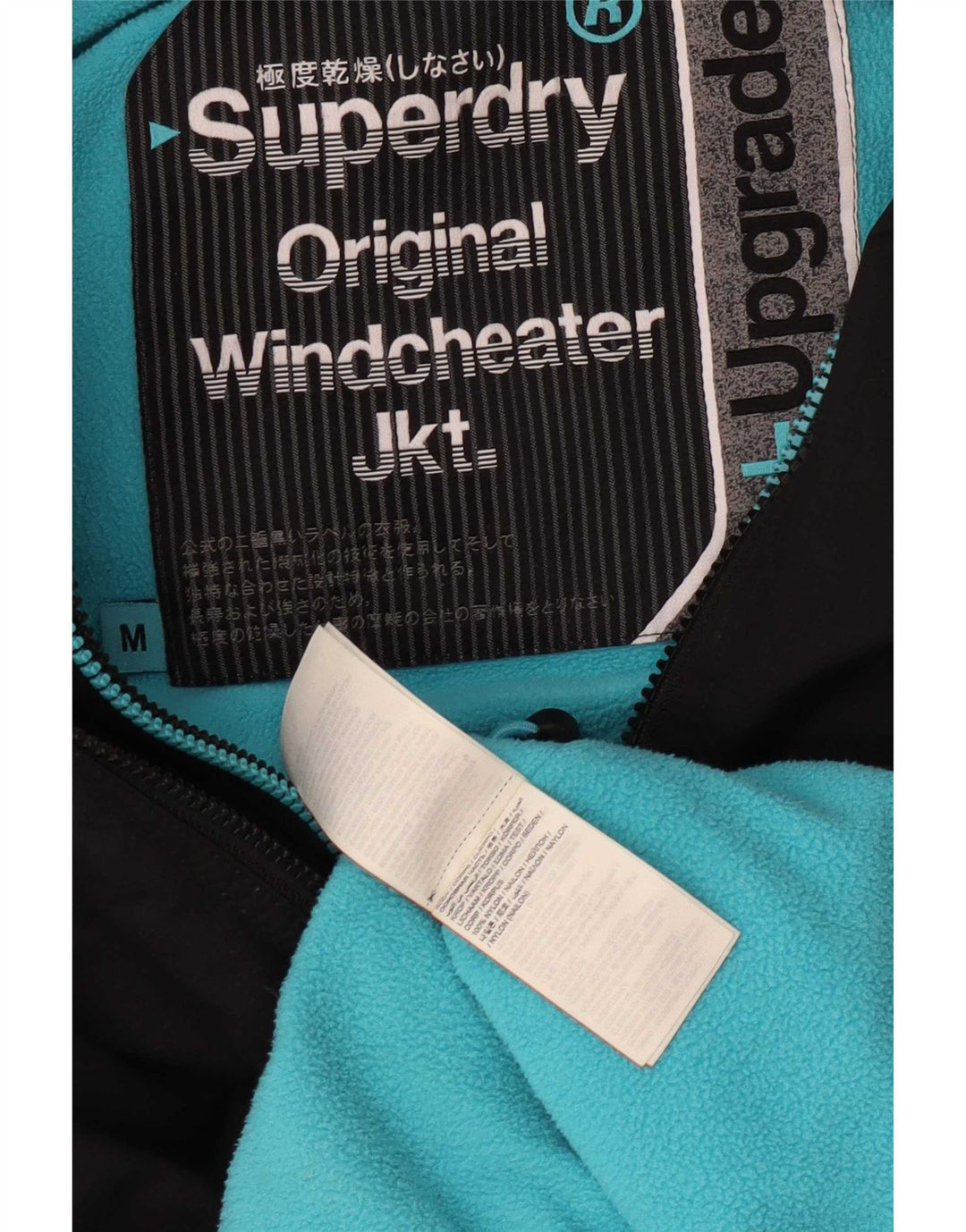 Jaqueta corta-vento masculina Superdry com capuz e blusão UK 38 médio preto