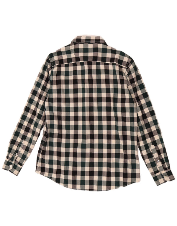 Camisa masculina slim fit da Crew Clothing, algodão guingão multicolorido médio