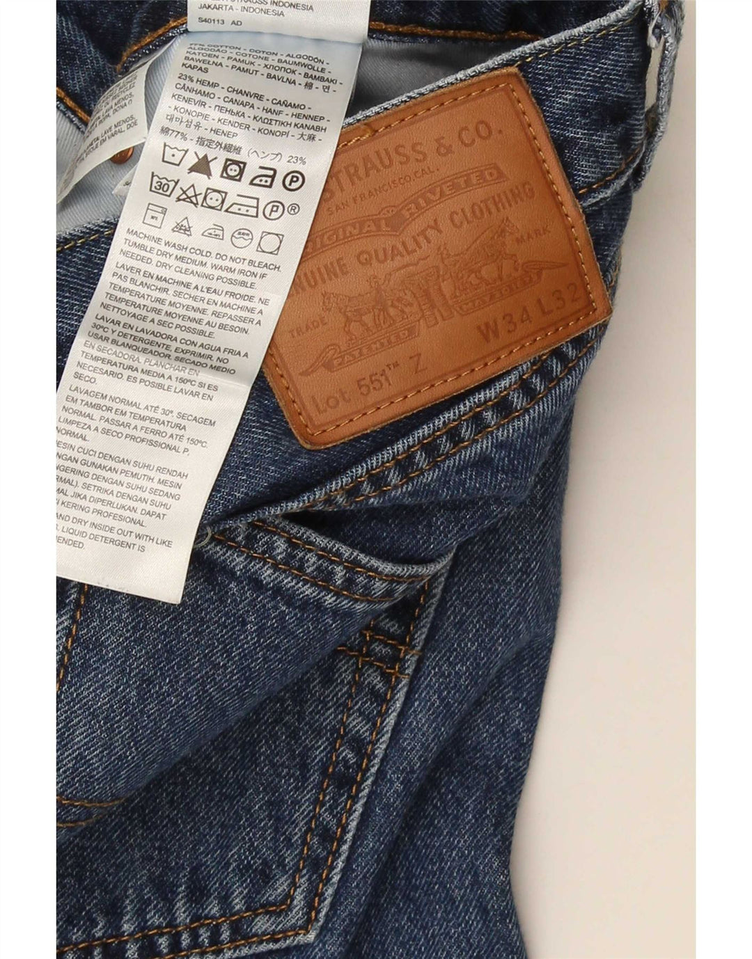 Levi's Masculino 551 Straight Jeans W34 L29 Azul Algodão