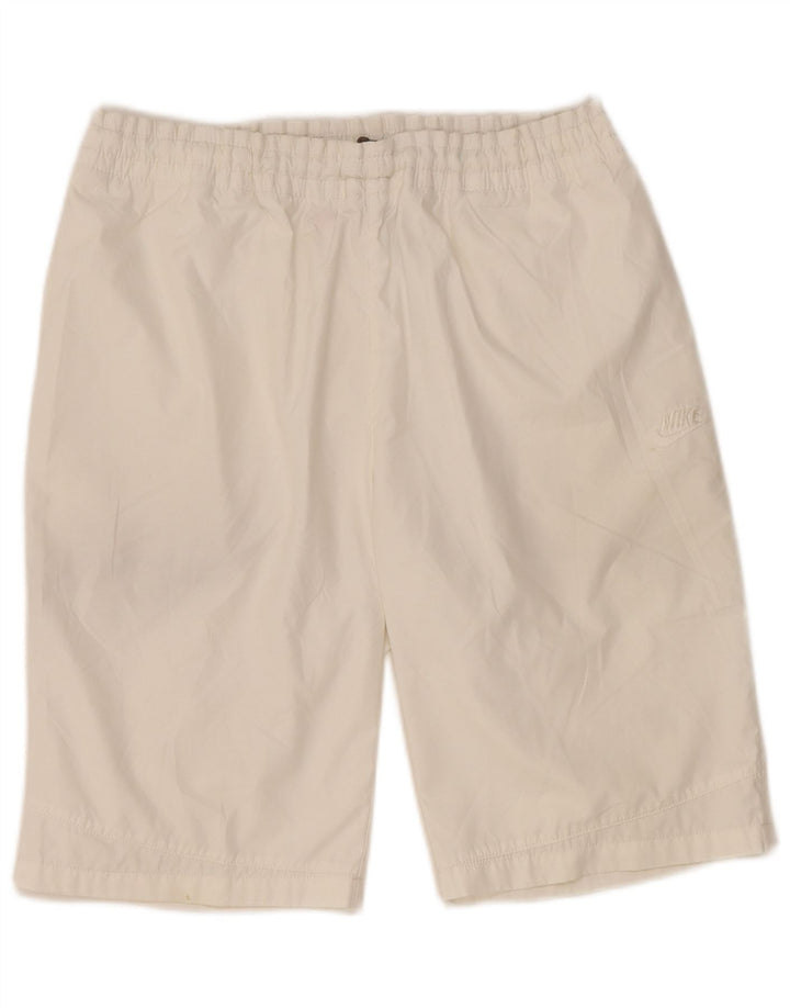 Shorts esportivos masculinos NIKE poliéster branco médio