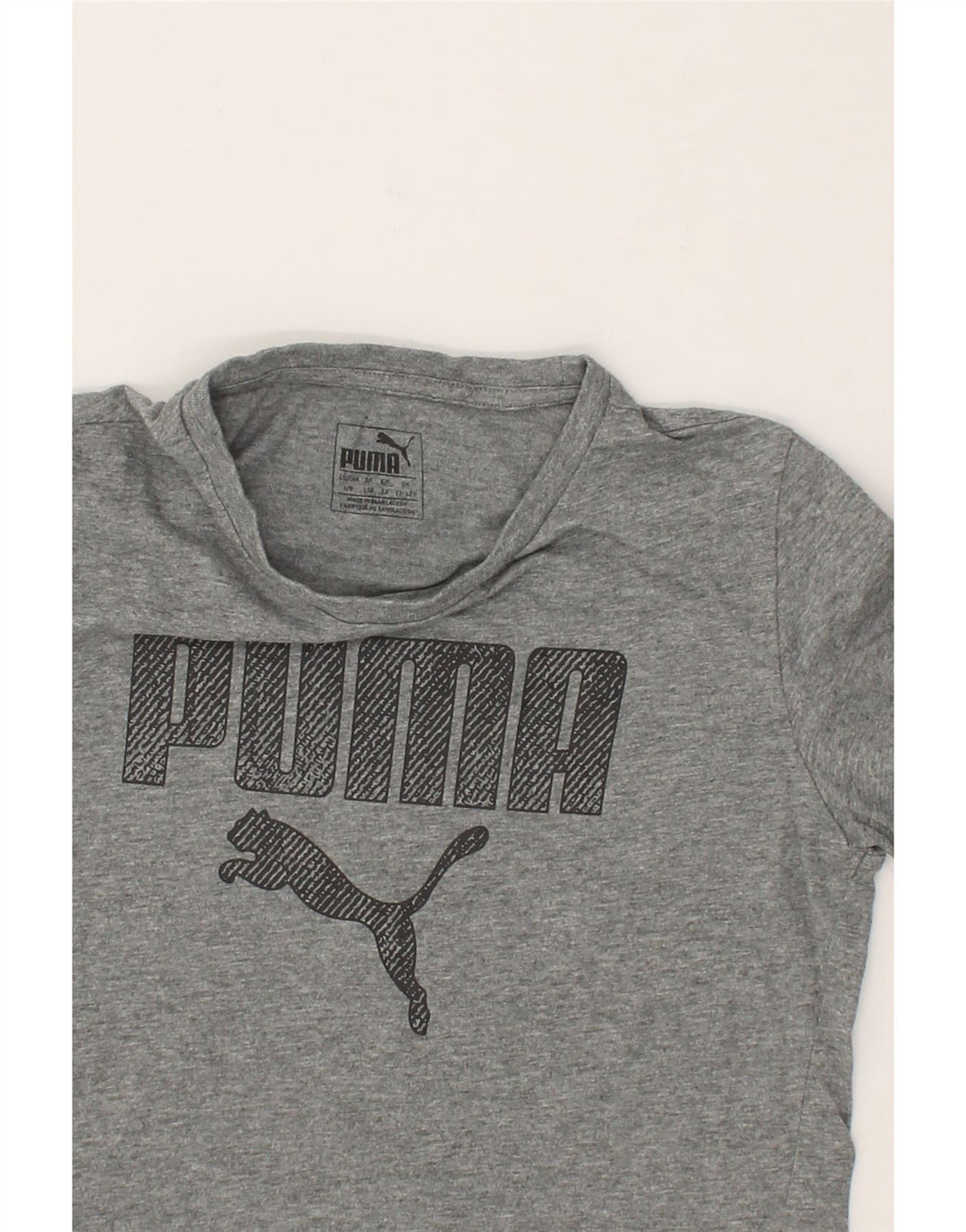 PUMA Boys Graphic T-Shirt Top 11-12 Years Grey Cotton Vintage Puma and Second-Hand Puma from Messina Hembry 